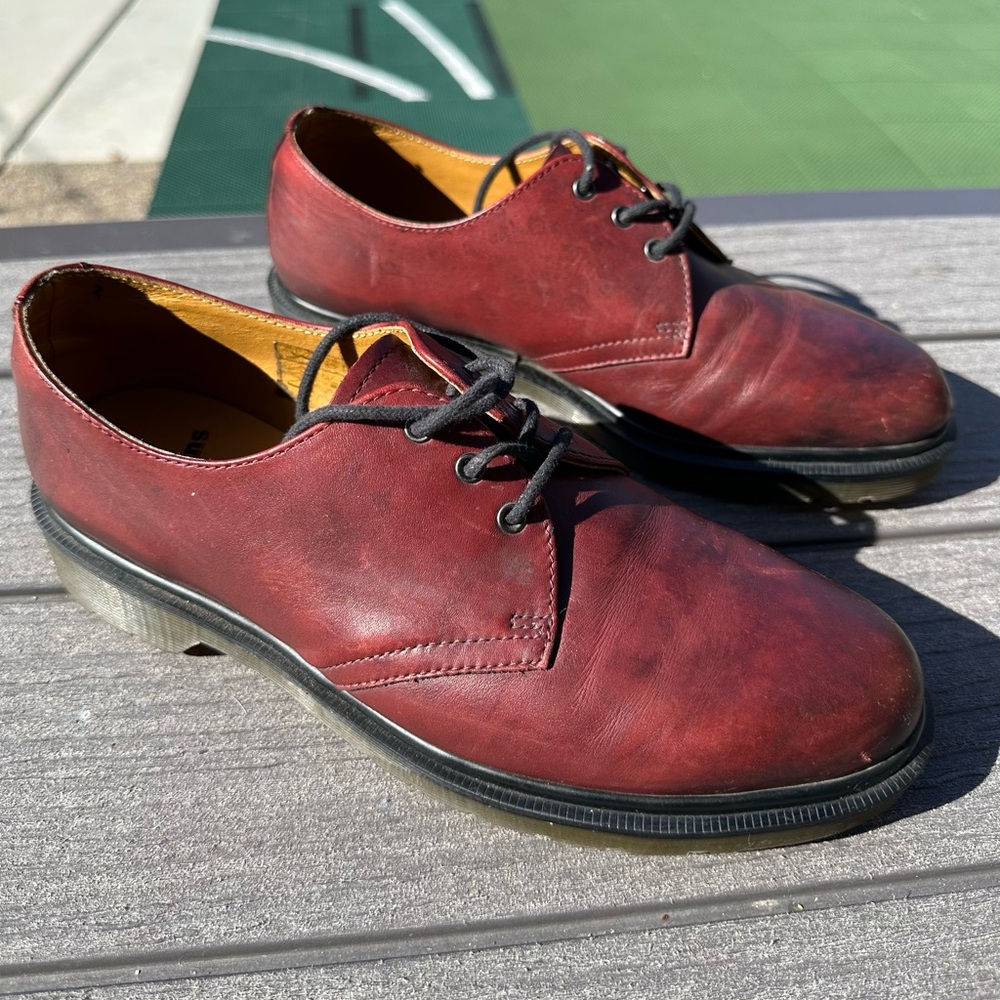 Dr. Martens Dark Red Leather Oxfords
